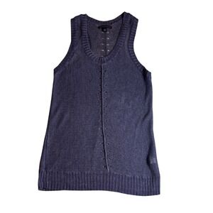 100% Linen Banana Republic Open Knit Racerback Sweater Vest Boho Coastal| S
